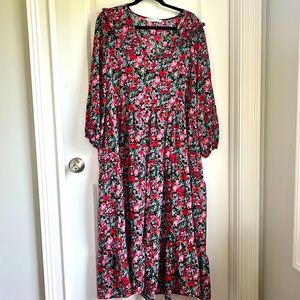 Zara Floral Easy Fit Maxi Dress